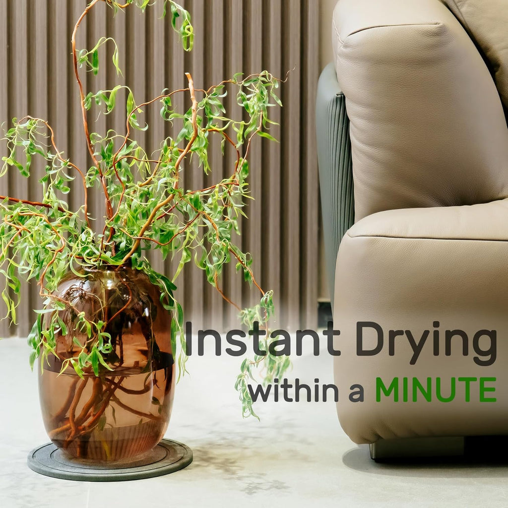 Relime Diatomaceous Earth Plant Saucer - Instant Dry Drip & Drainage Tray | 8-Inch, 2-Pack, Stone Gray