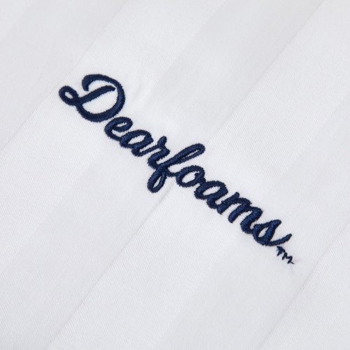 Dearfoams Bed Pillows - Set of 2 Standard/Queen Size | Luxurious Cotton Stripe Down Alternative, Supportive for All Sleepers