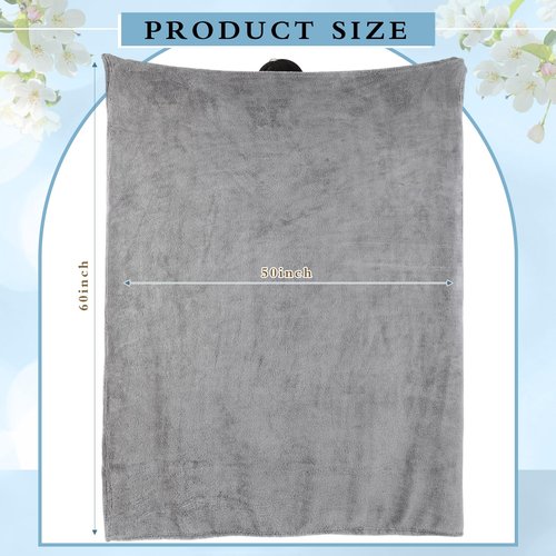 Tinideya 6 Pack Sherpa Fleece Throw Blankets Bulk 50"x 60" Soft Plush Wedding Throw Blankets for Couch Sofa Spa Sleepover Party Favor Supplies Travel Guest Room Home Decor (Gray)