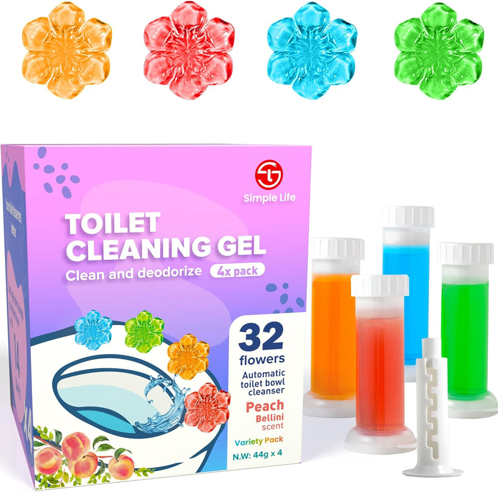 Simple Life Toilet Gel Stamp - Fresh Flower Scented, Anti-Limescale Cleaner, 32 Stamps Pack