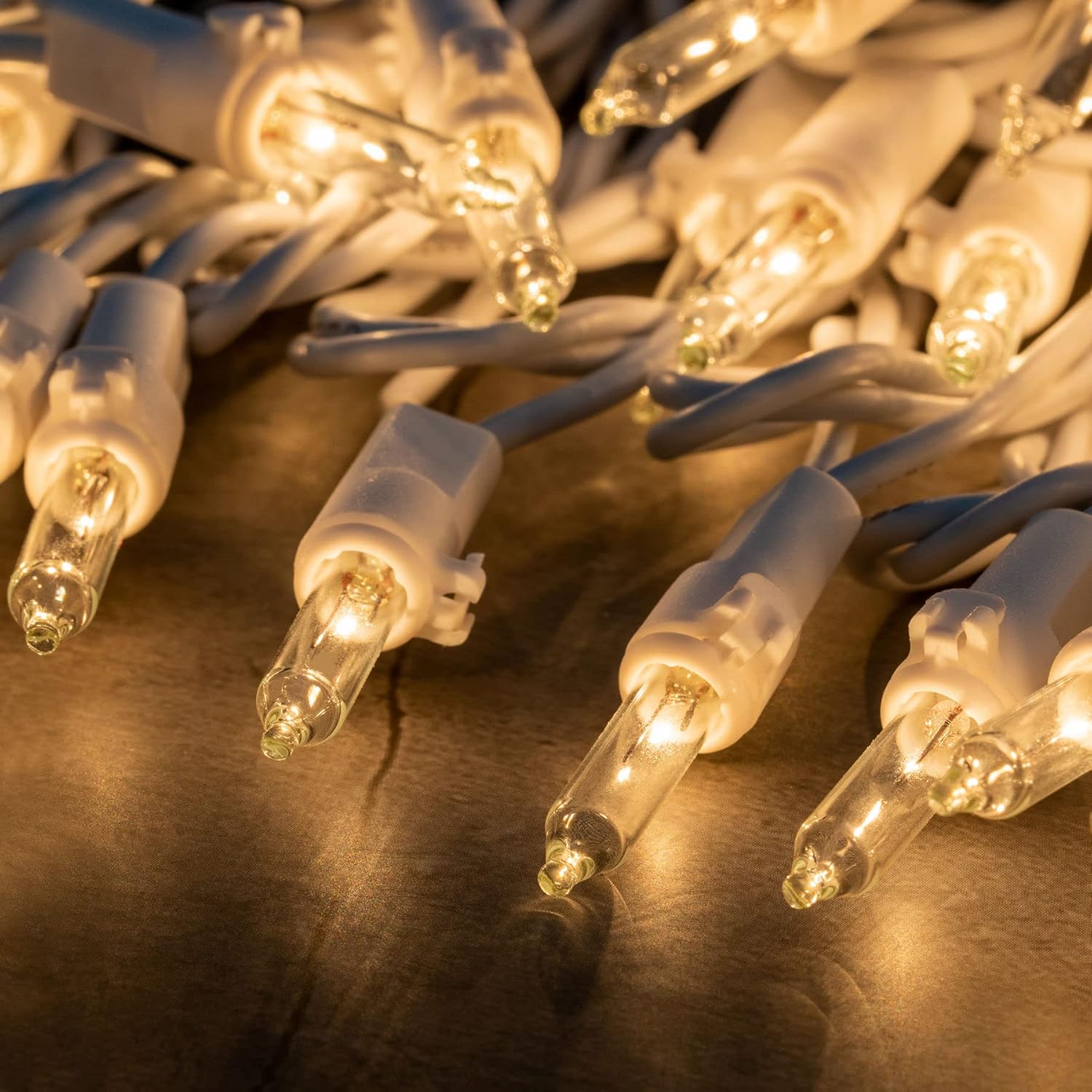 Skiennix 200 Count Clear Christmas Lights - 33 ft White Wire Holiday String Light Set (UL Listed)