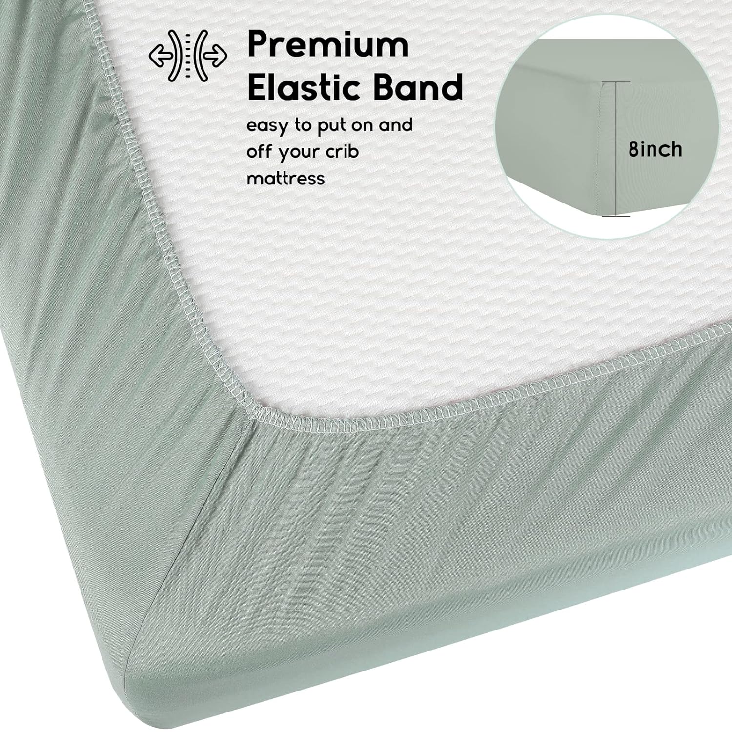 Yoofoss Fitted Baby Crib Sheets - Super Soft Microfiber 2-Pack for Standard Crib & Toddler Mattress | Green & Leaf Design 28x52x8in