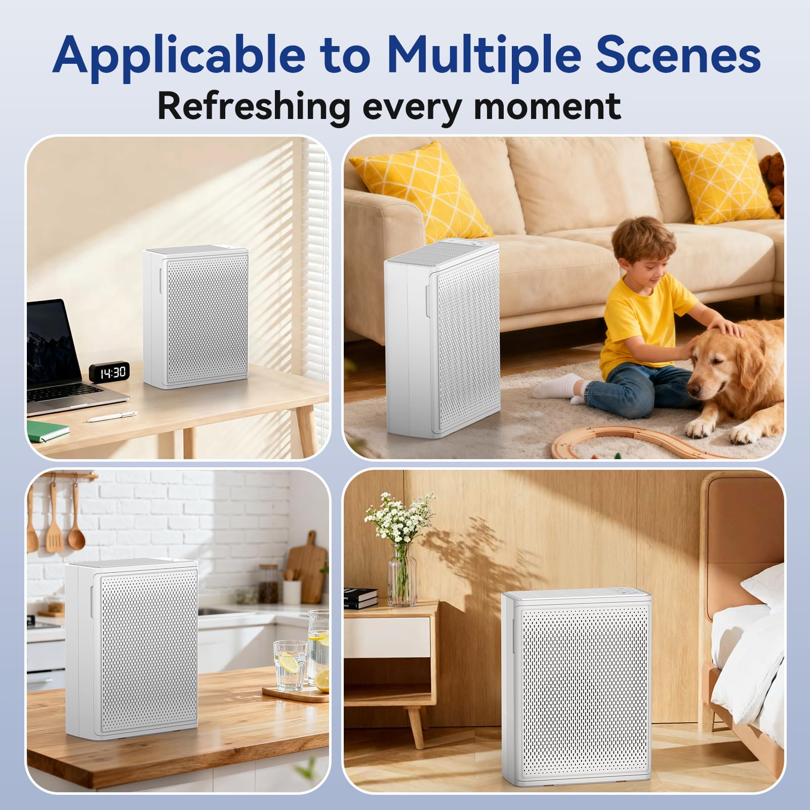 YARIKI Air Purifiers for Home Large Room Up to 2000 Ft²,H13 HEPA Air Purifiers for Pet Hair Smoke Odor,24dB Ultra-Quiet Operation Suitable for Bedrooms,Living Rooms,Offices
