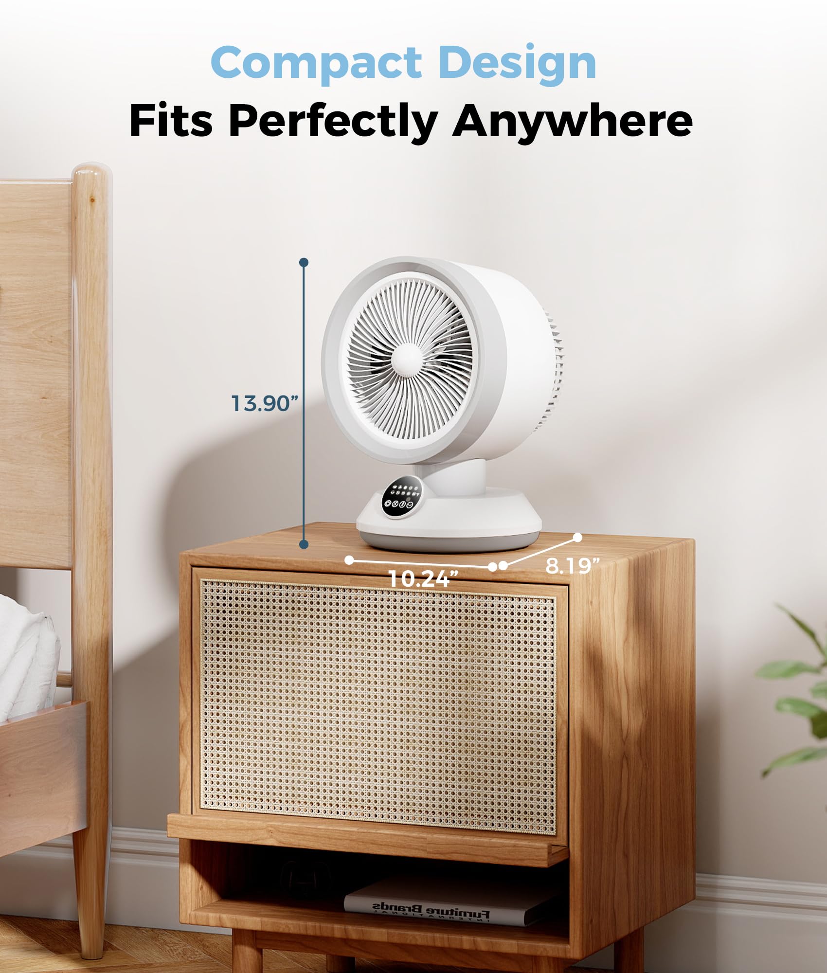 Oylus Heater and Fan Combo for Indoor Use, 2-in-1 1500W Portable Desk Heating & Cooling Fan, Oscillating with Adjustable Thermostat, 2 Heat & Fan Modes, Tip-Over Protection, Quiet Space Heater