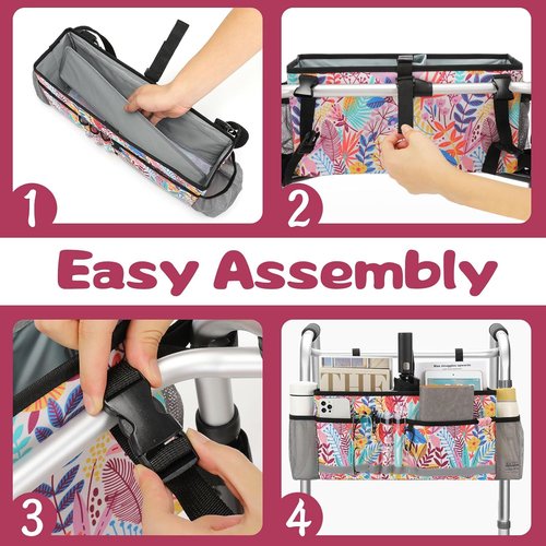 EXLIFBAG Walker Bag - Folding Design with Cup Holder | Essential Accessories for Seniors