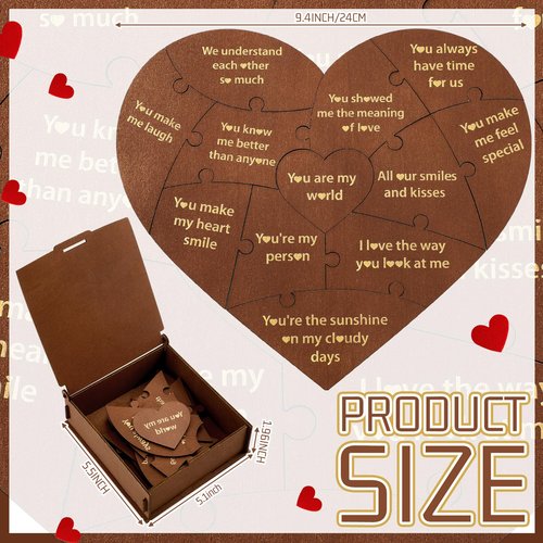 Seenelling Reasons Why I Love You Gift for Him Her, Valentine Romantic Heart Puzzle Box,12 Reasons Heart Puzzle for Girlfriend Boyfriend Wife Husband, I Love You Mom, Relationship Gifts Ideas
