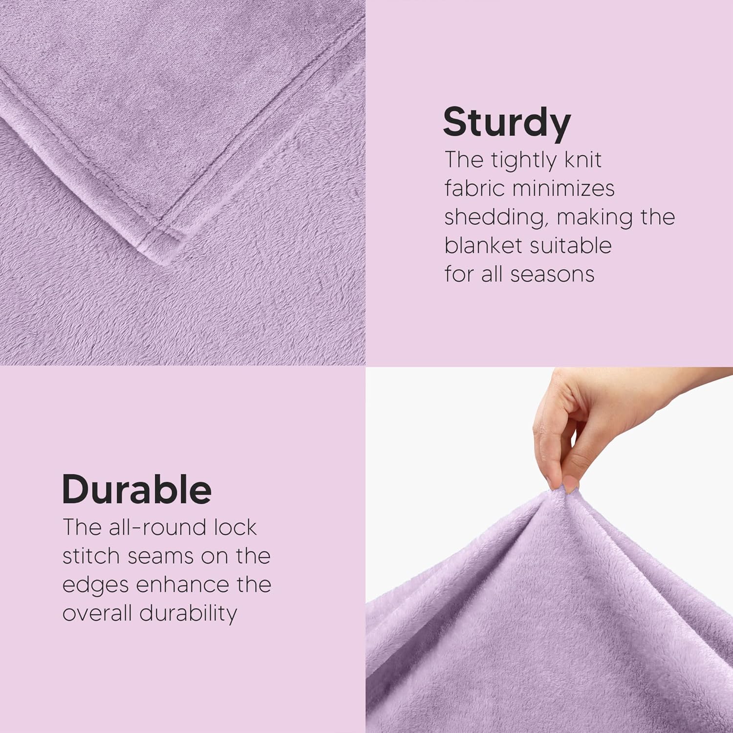 Utopia Bedding Fleece Blanket - Luxury Soft Microfiber Twin Size in Lilac | Anti-Static 300GSM (60x80 Inch)
