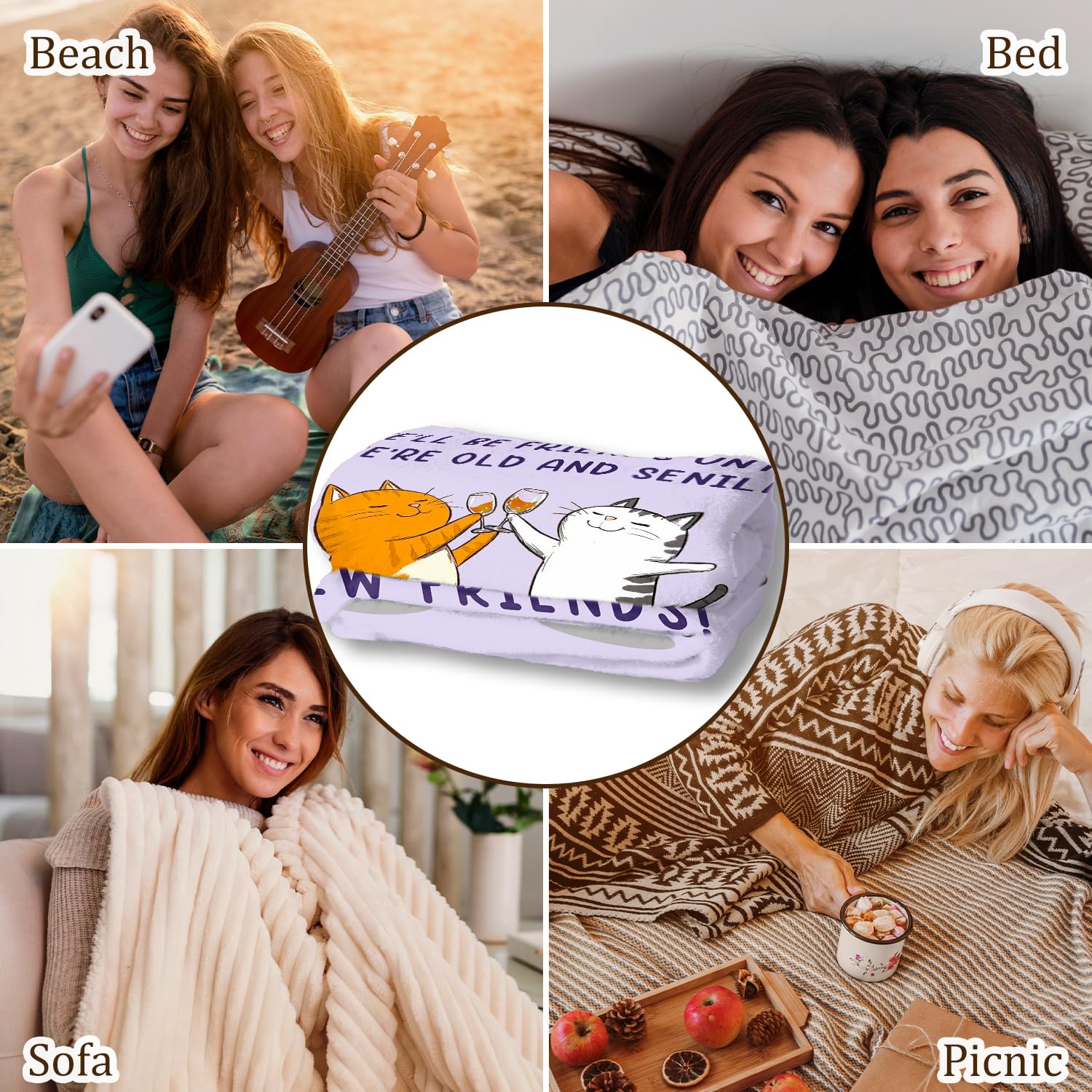 Best Friend Birthday Gifts for Women, Friendship Gifts for Women Friends, Graduation Christmas Birthday Gift for Best Friend Woman, Bestie, BFF, Soul Sister, Friendship Gift - Throw Blanket 60"x50"