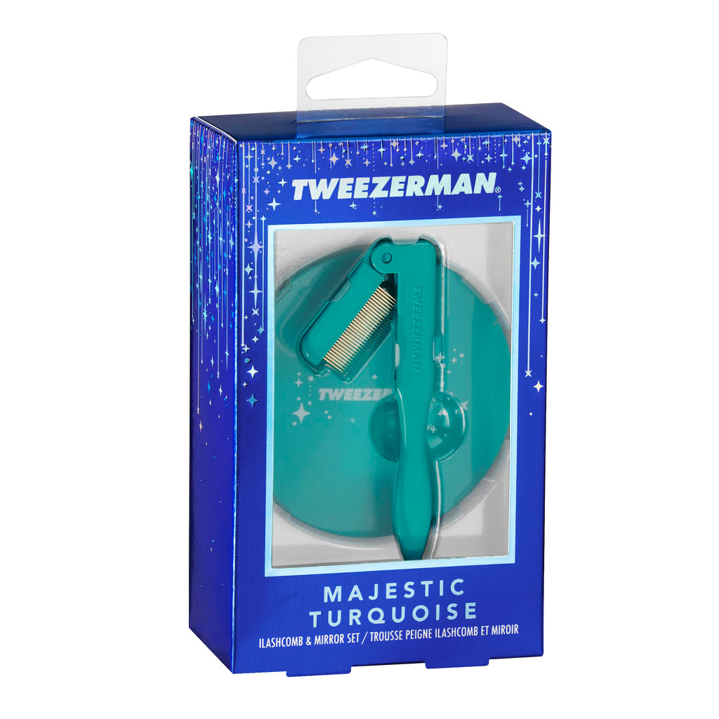 Tweezerman Majestic Turquoise iLashcomb and Mirror Set