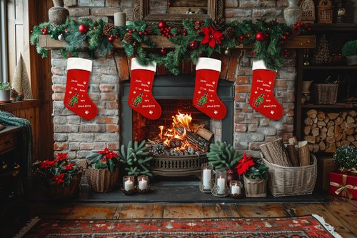 Habbiful Large Christmas Stockings Xmas Stockings for Gifts Christmas Tree Decoration Red Cat Velvet Christmas Stockings Xmas Fireplace Hanging Stockings for Home Holiday Party Decoration Favors