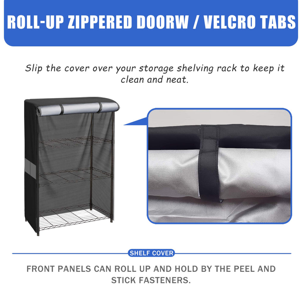 MOLLYAIR Wire Shelf Cover,600D Heavy Duty Waterproof Dustproof Standing Shelf Units Cover, Storage Rack Cover with Zipper for Metal Shelving (48" W x 18" D x 72" H)