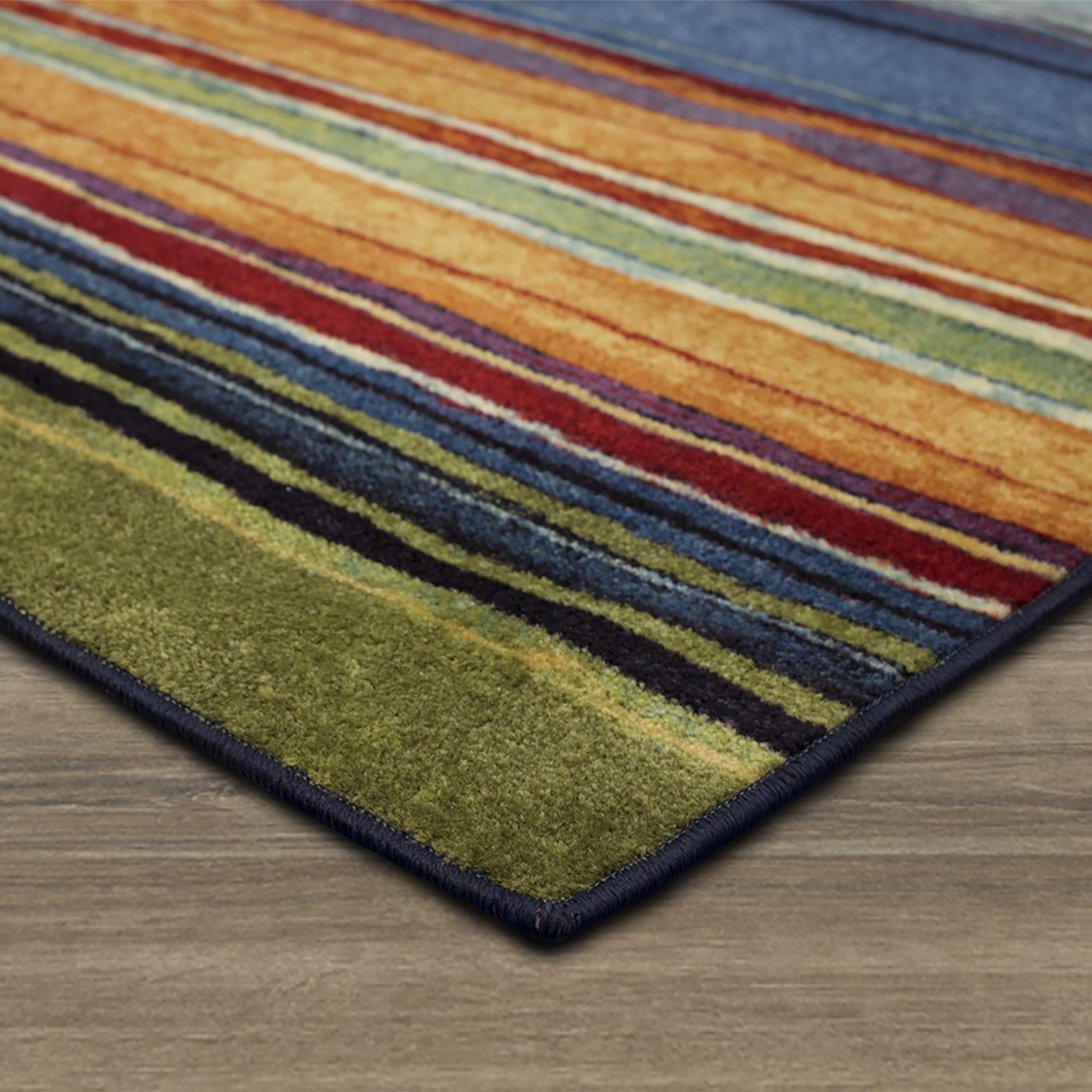 Mohawk Home Rainbow Stripe 4' x 6' Area Rug - Multicolor - Perfect for Living Room, Dining Room, Office