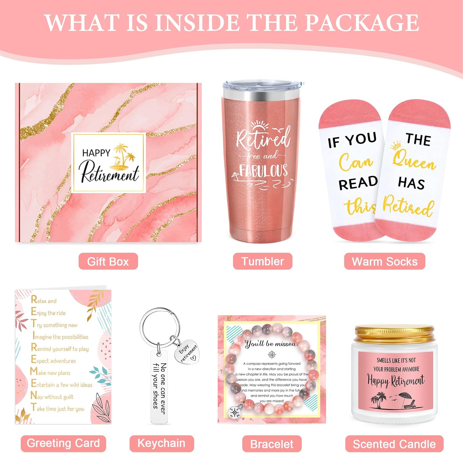 Skiennix Retirement Gift Basket for Women - 20oz Tumbler & Fun Accessories | Perfect for Coworkers, Teachers, Nurses, and Moms