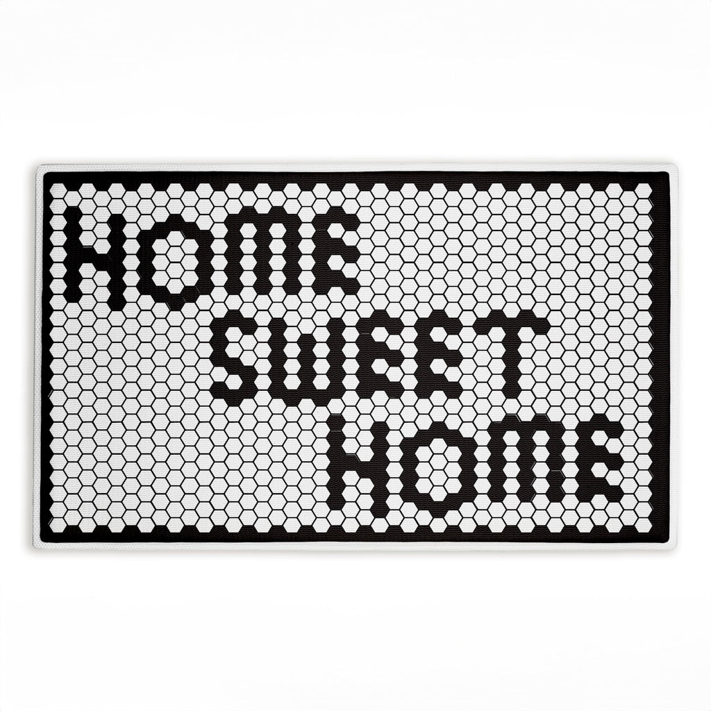 Stupell Industries Sweet Home Mosaic Pattern Plush Bathroom Mat & Bath Rug, Soft Quick-Dry Non-Slip Bathroom Rug with Recycled Foam Cushion, Geometric Tile Pattern Design by Elizabeth Medley, 18"x30"