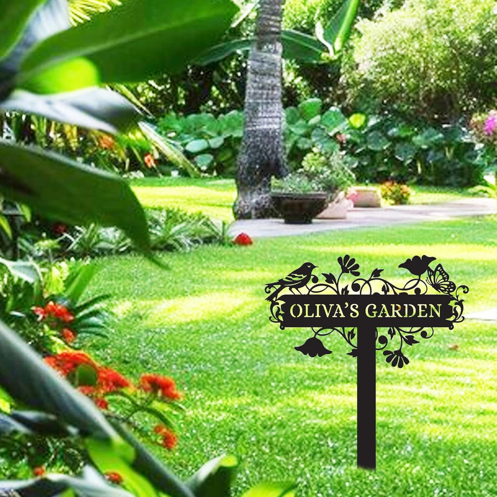 Personalized Metal Garden Sign - Custom Garden Stake | Unique Outdoor Decor for Gardeners