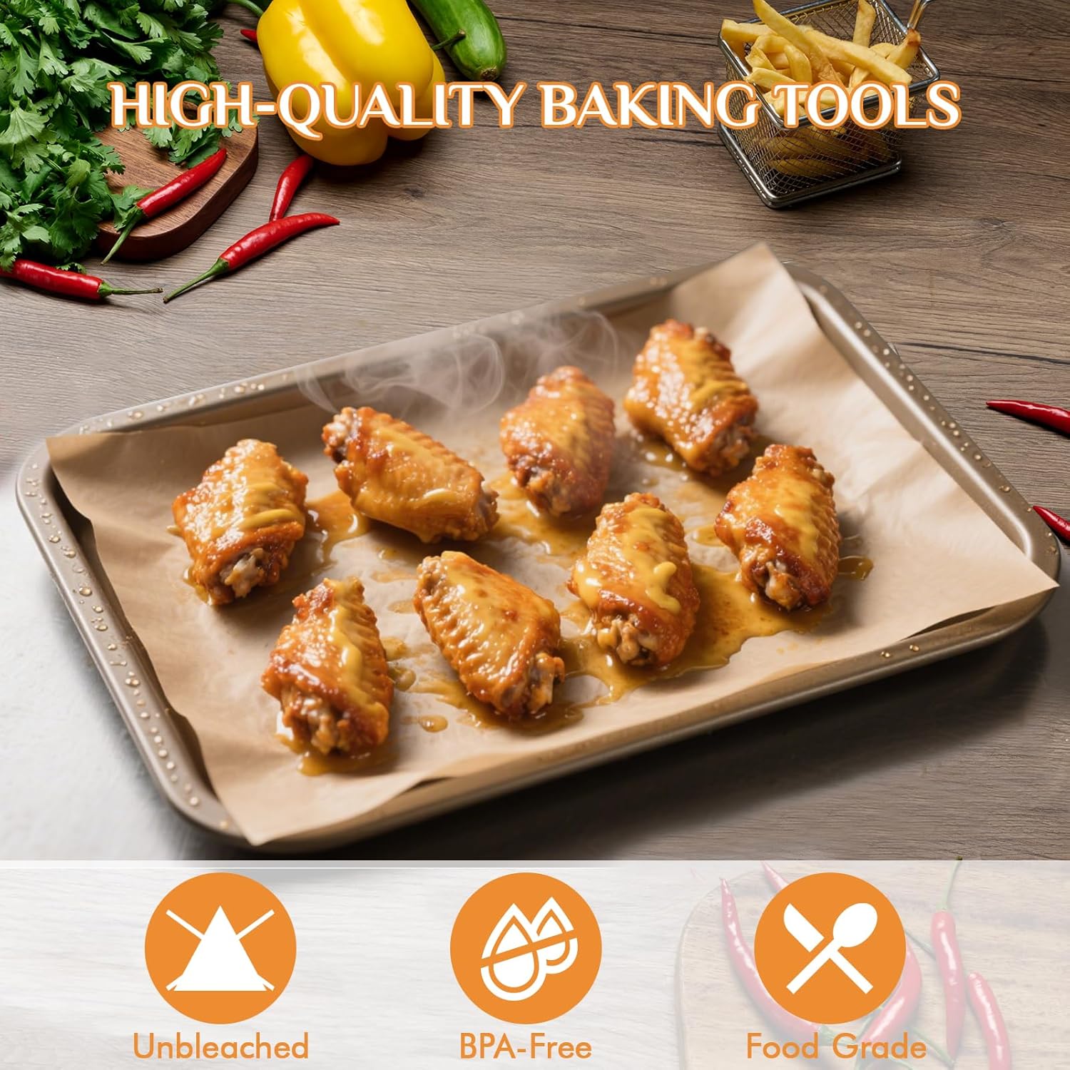 MUCHII Parchment Paper Sheets - 400 Non-Stick Precut Sheets, 12 x 16 Inch for Baking & Cooking