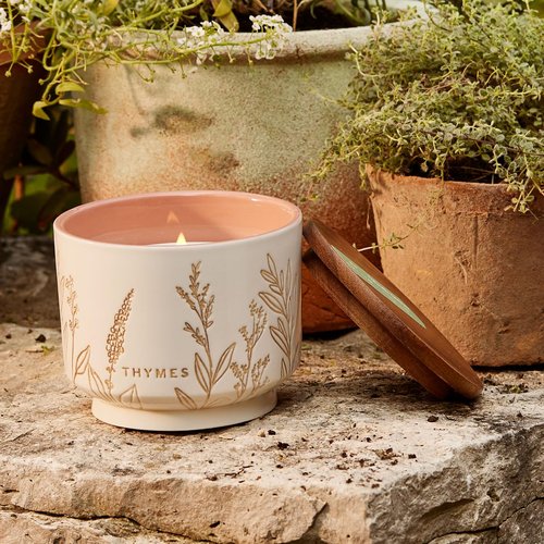 Thymes Citronella Grove - Outdoor Citronella Candles for Patio with Scent Notes of Olive Leaf & Lemongrass - Backyard Essentials - Decorative Citronella Candles Outdoor Decor (Medium, 10 oz)