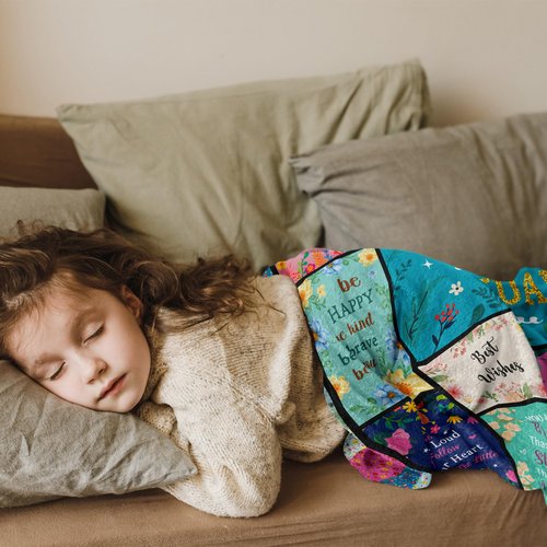 Fouca Birthday Gifts for Women Girl, Gifts for Women Birthday Unique, Mom/Sister/Grandma/Wife Flower Birthday Decorations Throw Blanket 60"X50"