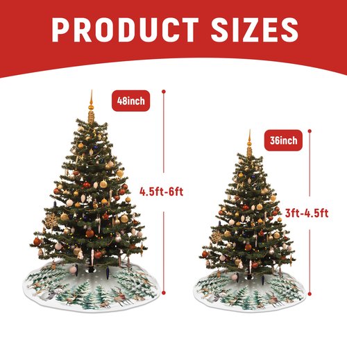 Christmas Tree Skirt 48 Inch, Christmas Tree Ornaments, Rustic Xmas Tree Snowman Skirts Mat for Home Decor Xmas Party Tree Holiday Decorations Indoor