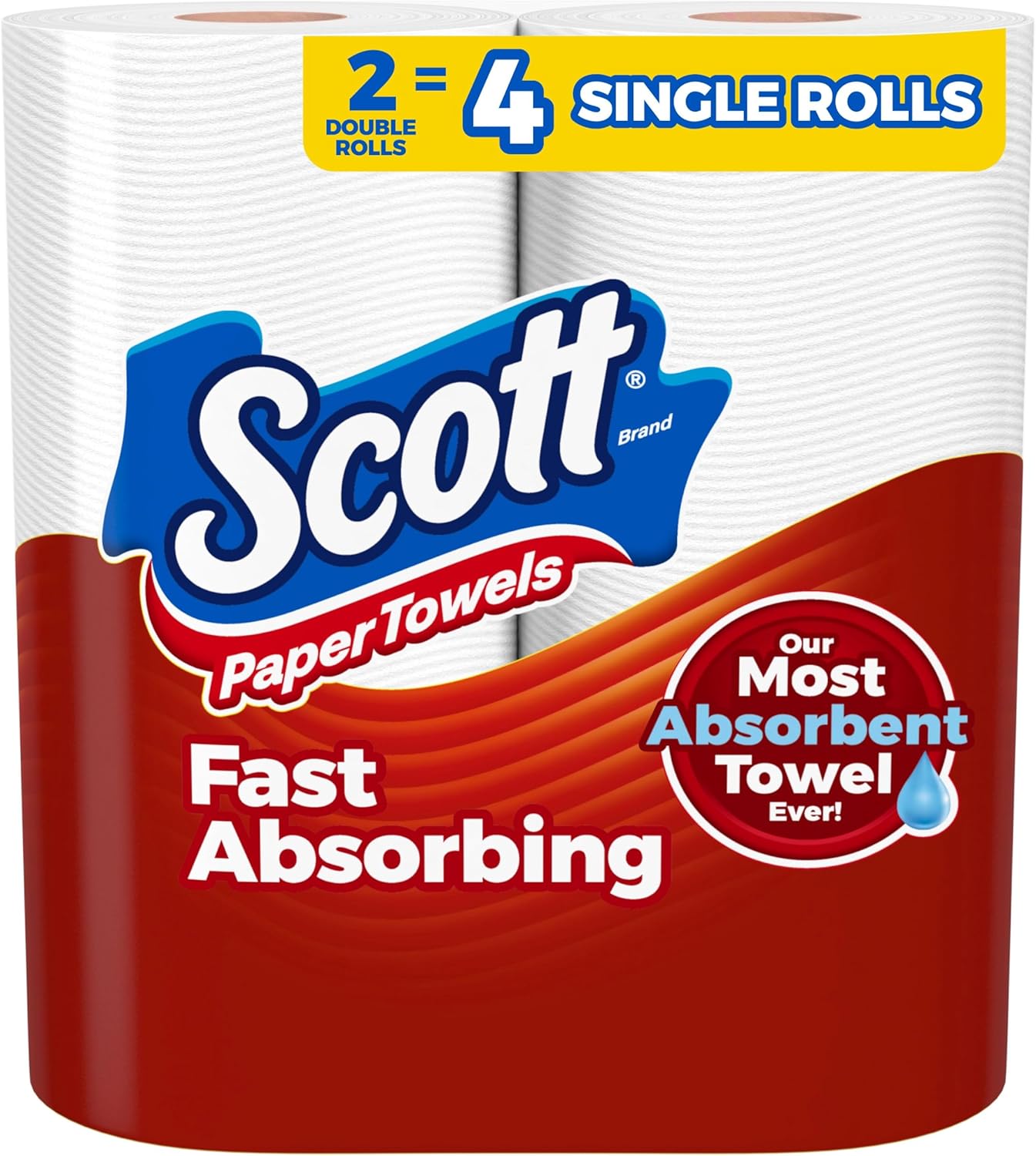 Scott Paper Towels - Choose-A-Sheet Design for Versatile Use - 2 Double Rolls (100 Sheets Each)