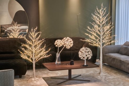LITBLOOM Lighted Dandelion Tabletop Tree with Timer Battery Operated and USB Plug in, Twig Tree with Lights 18IN 48 Warm White LED Lights for Table Mantle Room Christmas Decoration