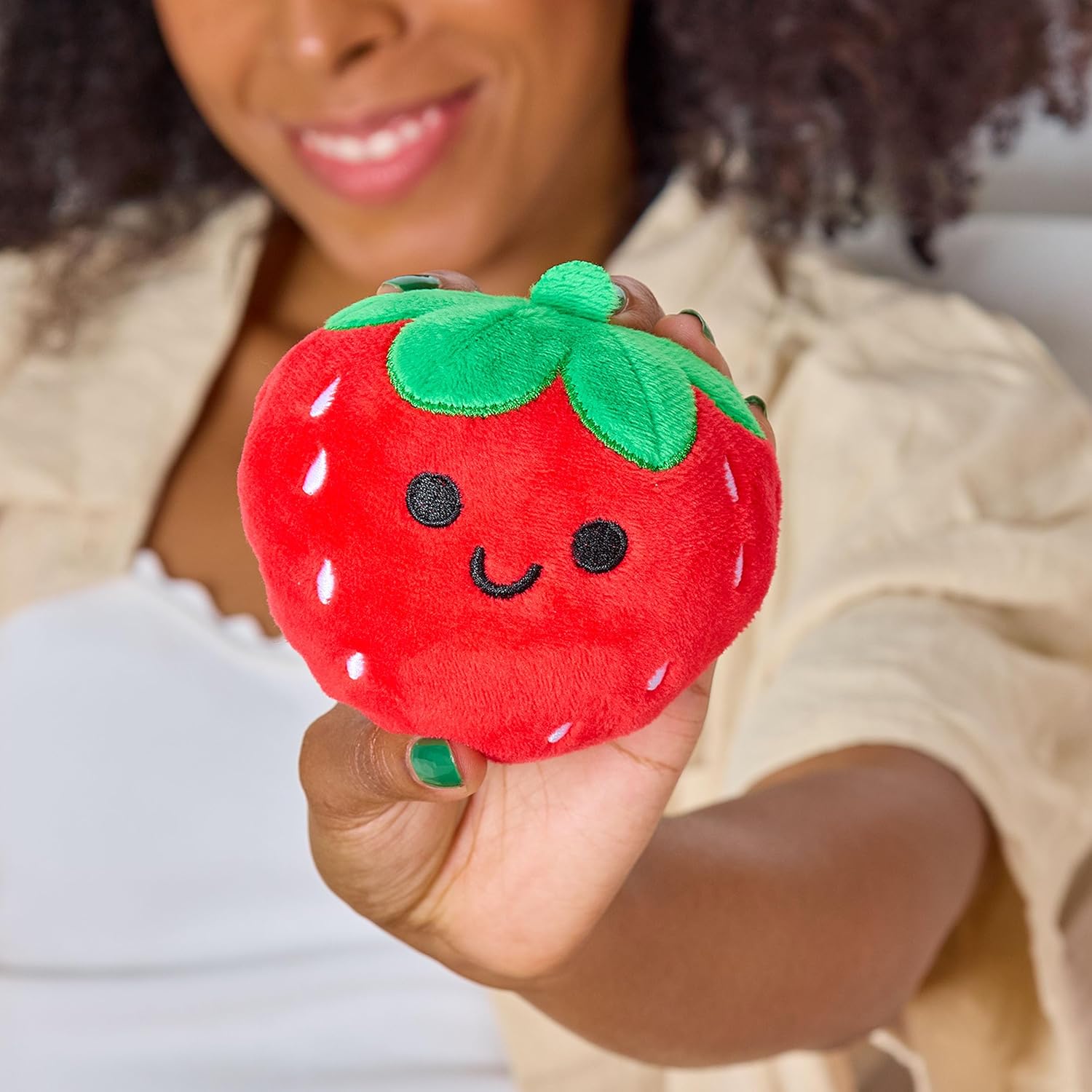Relatable Emotional Support Strawberries - Cuddly Plush Toys | 5 Squishy Stuffed Animals with Basket