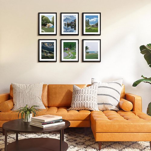 FIXSMITH Picture Frame Set of 2 - HD Plexiglass for 6x8 or 8.5x11 Photos | Black Collage Wall Decor