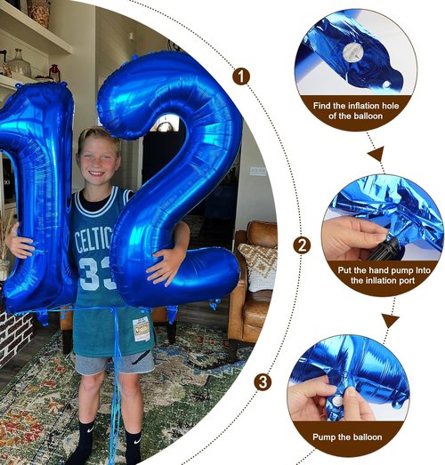 Big 23 Balloons | 40-Inch Dark Blue Number Balloons for Birthdays, Weddings & Celebrations