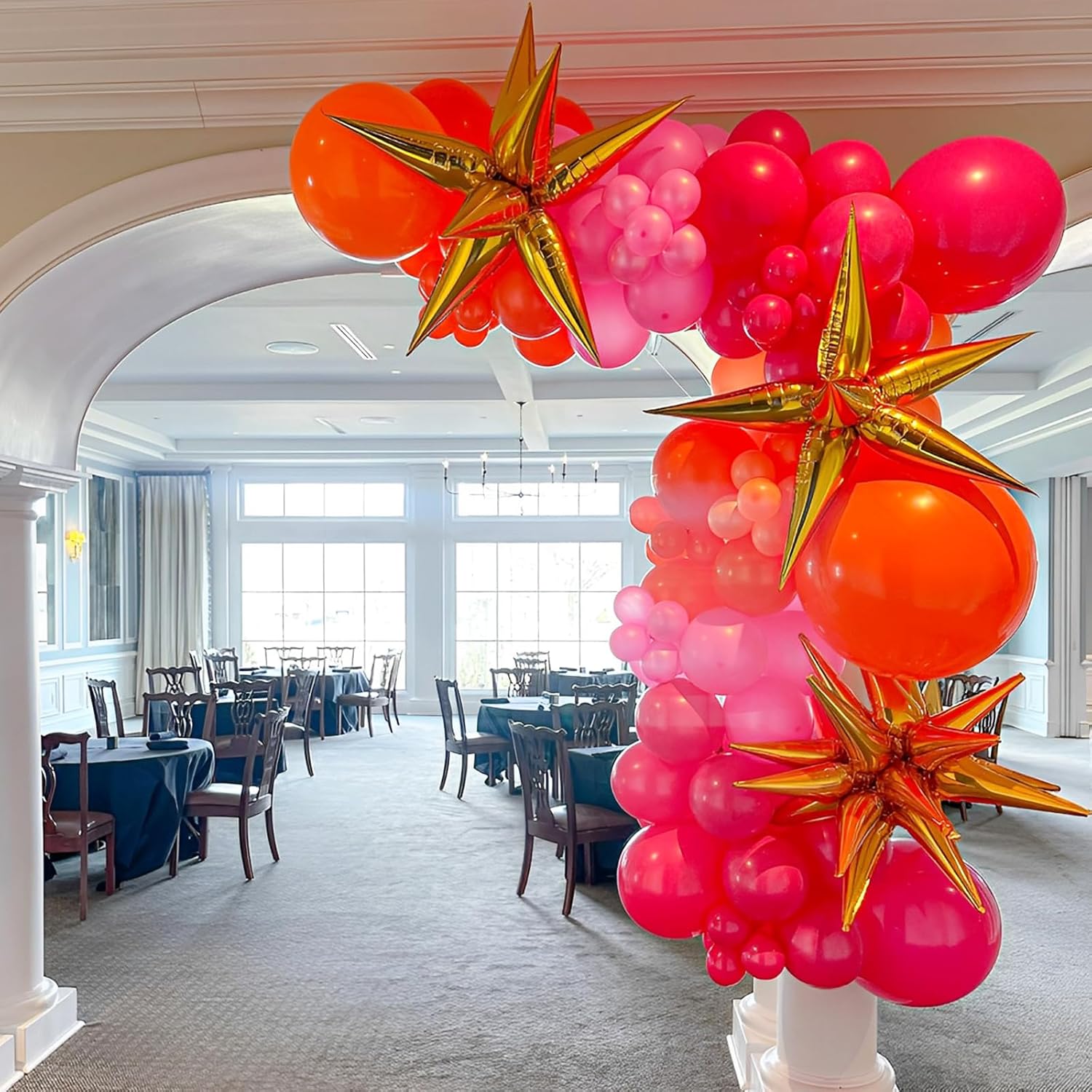 Voircoloria Hot Pink Balloon Garland Kit - 90 Pack in Various Sizes for Graduation, Weddings & Parties