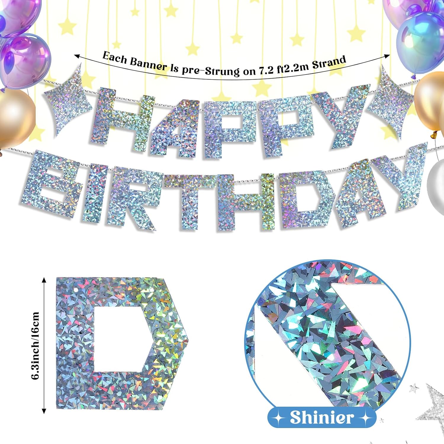 Tinlade K-Pop Birthday Banner - Happy Birthday Decoration for Korean Pop Fans | Broken Glass Design