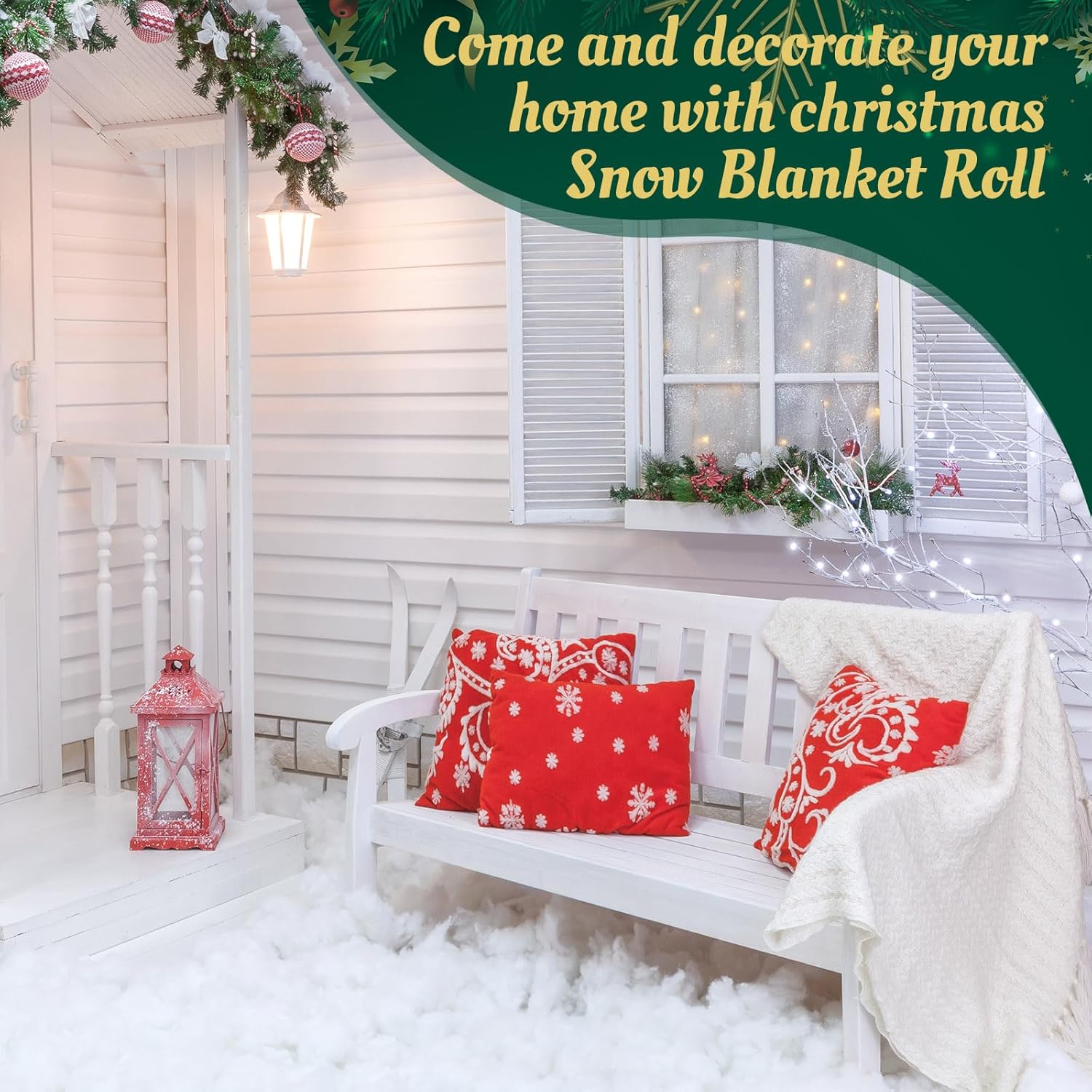 Tudomro Christmas Snow Blanket - Fluffy Faux Snow Roll for Holiday Decor | 15 Inch x 10 ft