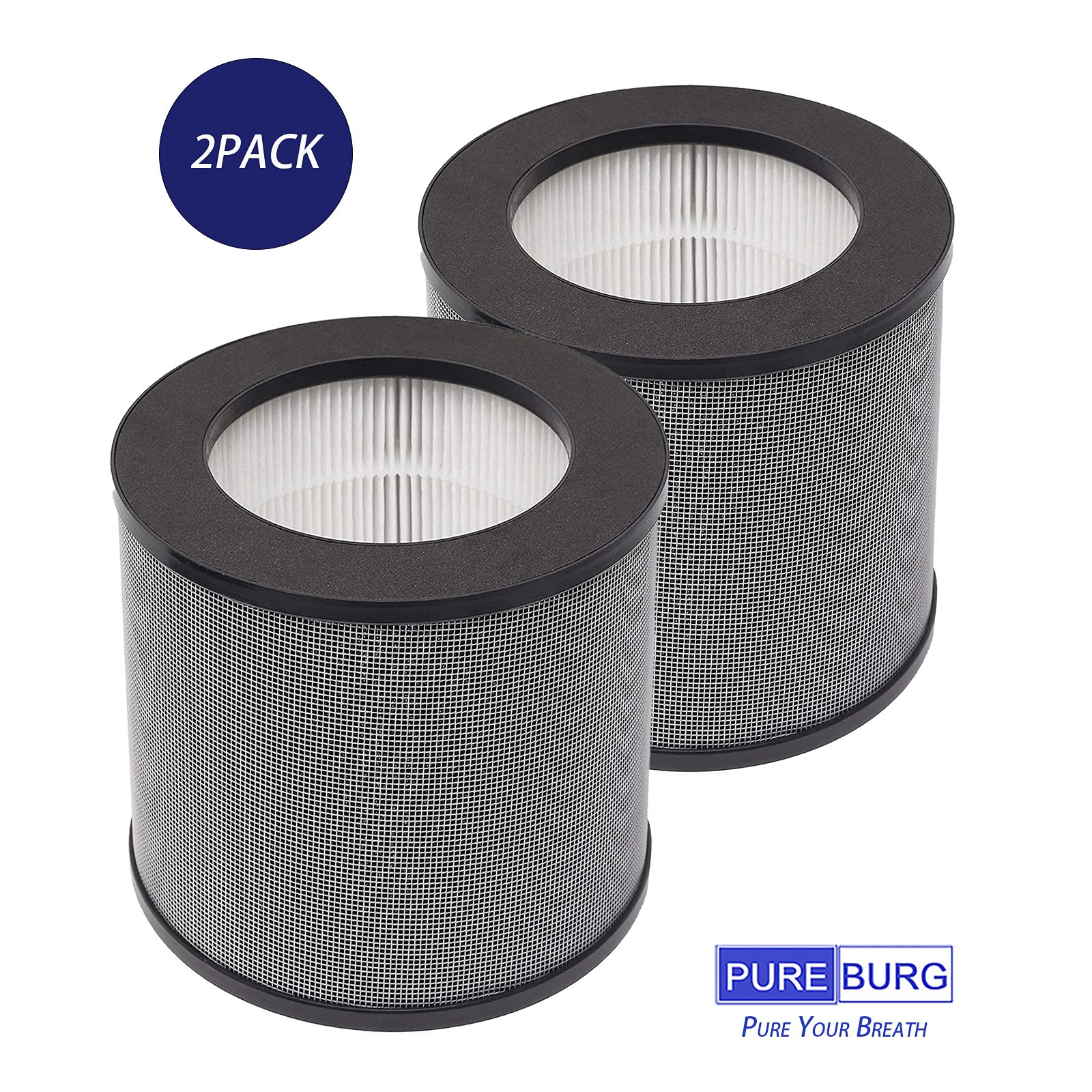 PUREBURG Replacement Filters Compatible with HATHASPACE HARMONY 600 HEPA Air Purifier Part HSE600, 2-Pack H13 True HEPA Activated carbon 2-IN-1 4-Stage Filtration