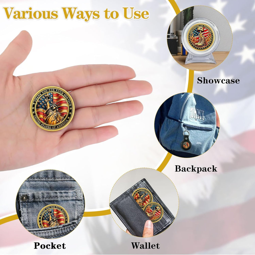 1Pcs Flame Boots Military Challenge Coin - Honoring US Army Veterans | Patriotic Eagle Flag Token