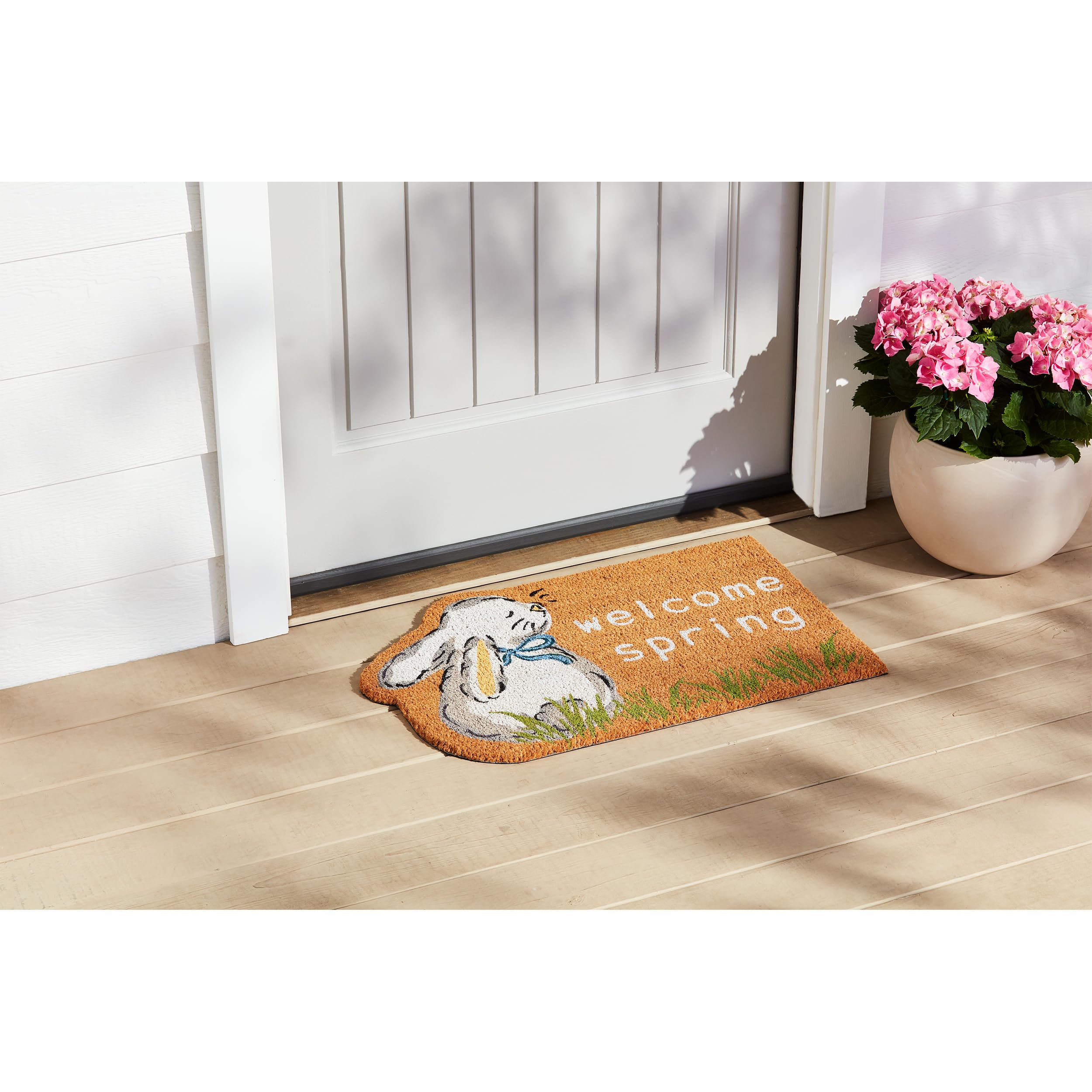 Mud Pie Bunny Coir Door Mat; 17 3/4" x 29"