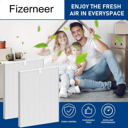 Fizerneer D360 Ture HEPA Replacement Filter Compatible with Winix D360 Air Cleaner Purifier, Item Number 1712-0101-02, 2 Ture HEPA Filter Only
