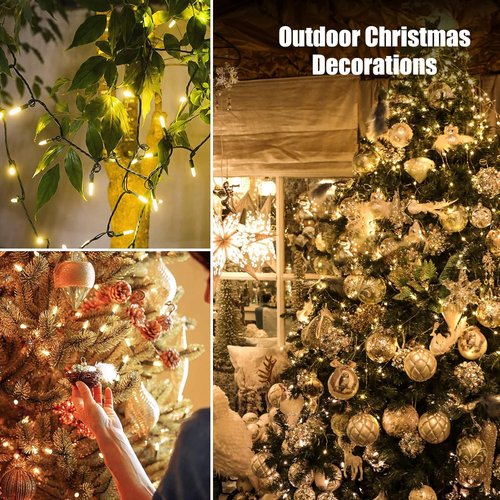 Dirnun Christmas Lights - 100 Count Clear White Incandescent String Lights | UL Certified for Indoor/Outdoor Use