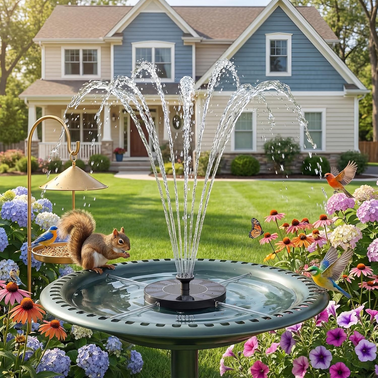 AMZtime Solar Fountain - Mini Solar Powered Water Pump for Bird Bath, Garden, Pond & Pool