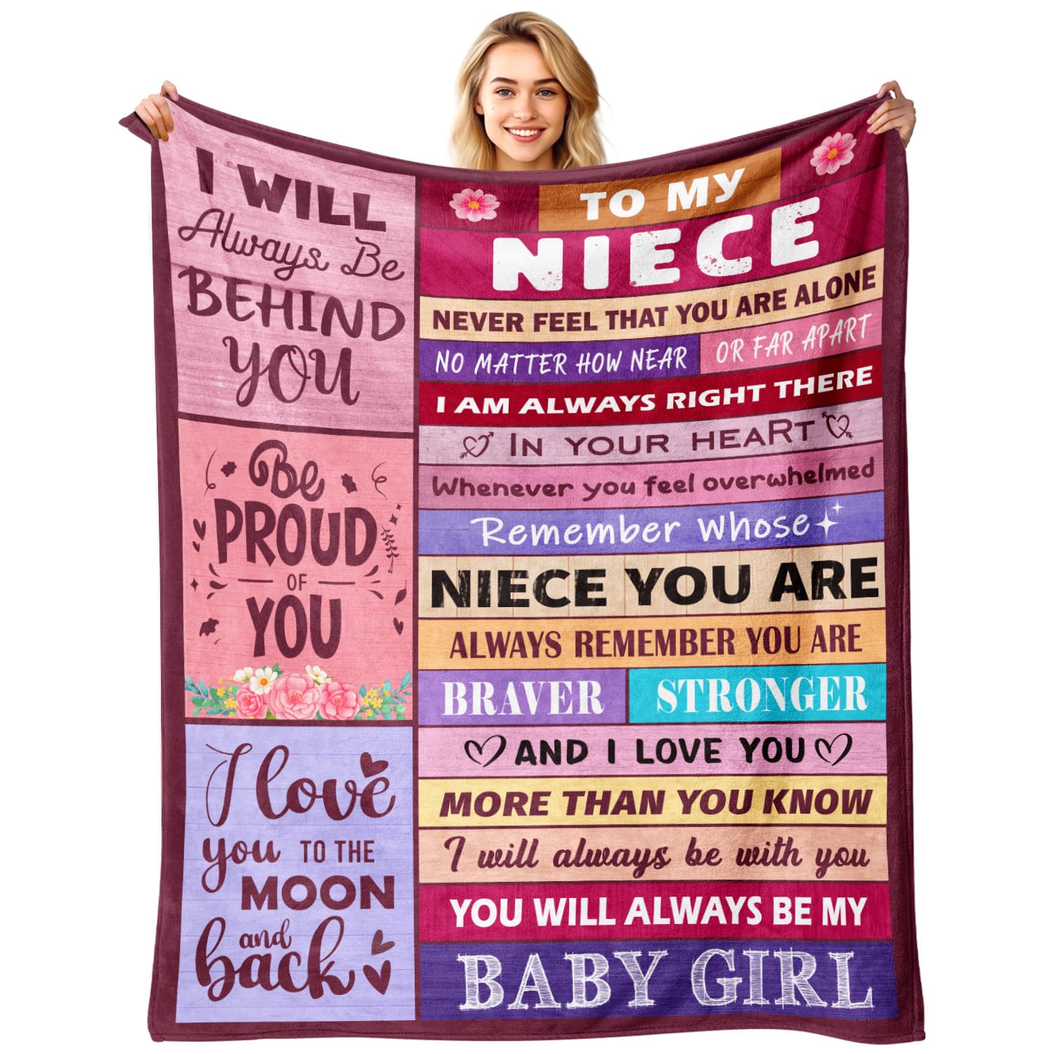 Sruemiul Mothers Day Blanket Gifts for Niece from Auntie - Gifts for Niece from Aunt Uncle - Mothers Day Birthday Graduation Gift for Nieces - Best Nieces Present - to My Niece’s Blanket 50"x60"