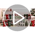 Christmas Tree Velvet Pillow Covers 18x18, Set of 2 Beige Holiday Cushions