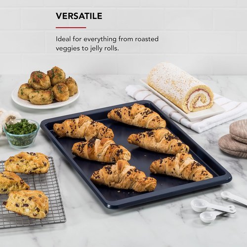 KitchenAid Nonstick Aluminized Steel Baking Sheet - 13x18in, Stylish Ink Blue Color