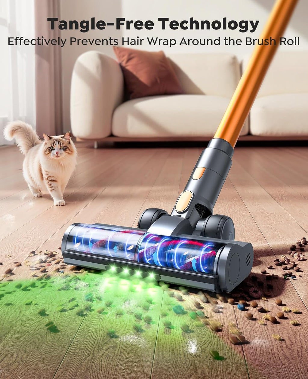 Skiennix Cordless Vacuum Cleaner - 55KPa Powerful Suction, 70-Minute Runtime, LED Touch Screen | Ideal for Pet Hair & Home Use
