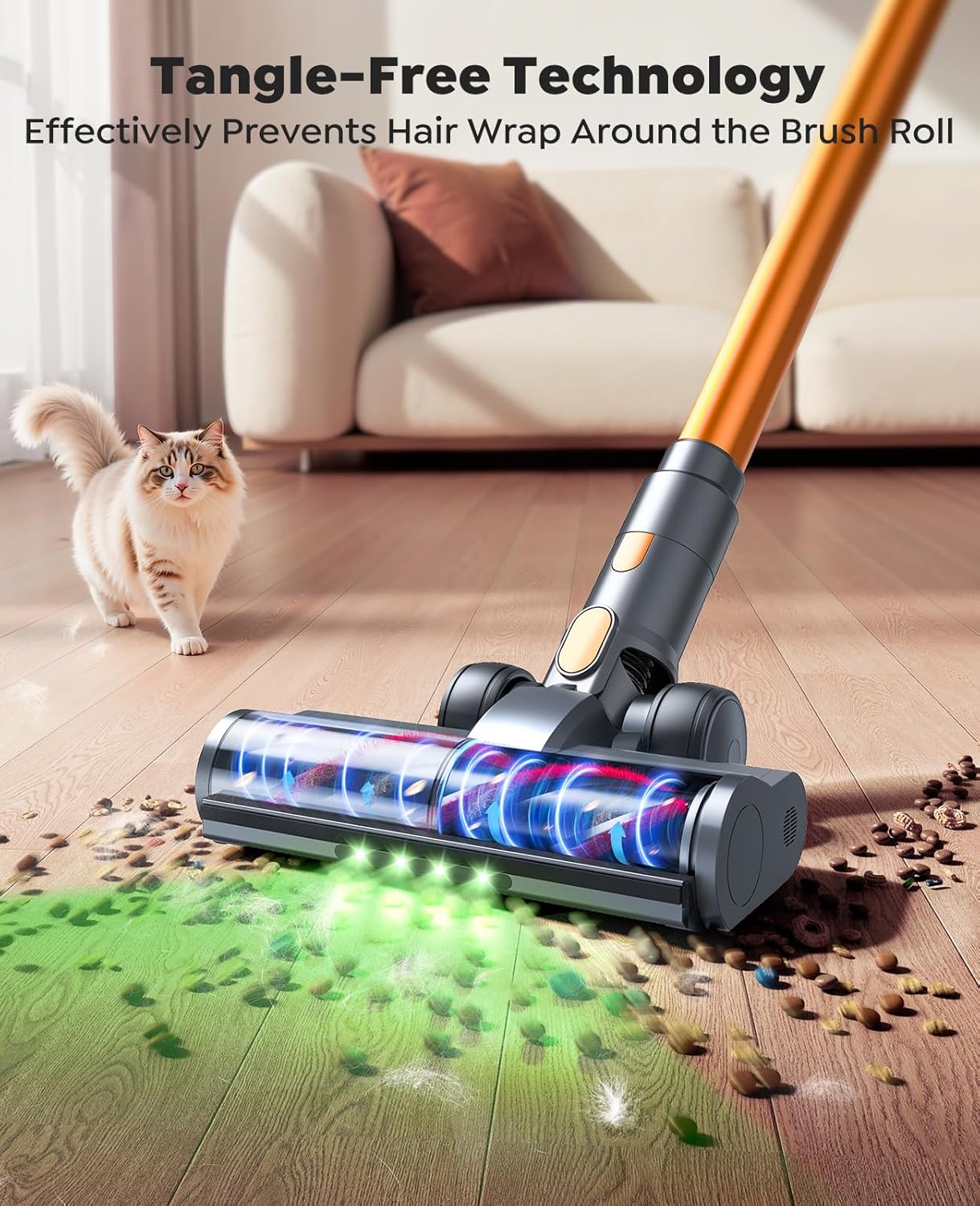 Skiennix Cordless Vacuum Cleaner - 55KPa Powerful Suction, 70-Minute Runtime, LED Touch Screen | Ideal for Pet Hair & Home Use