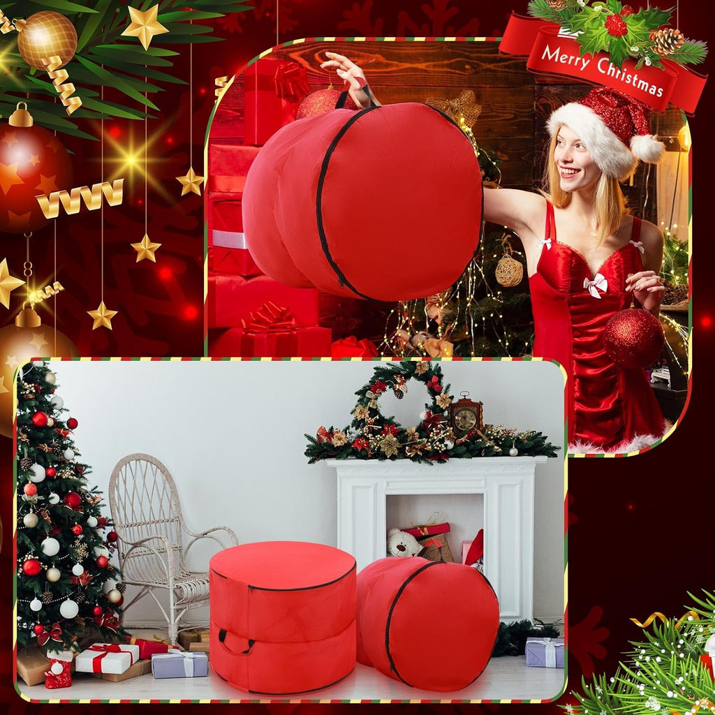 Regine Switzerland 26" Extra Large Double-Sided Christmas Wreath Storage Bag - Waterproof & Heavy Duty