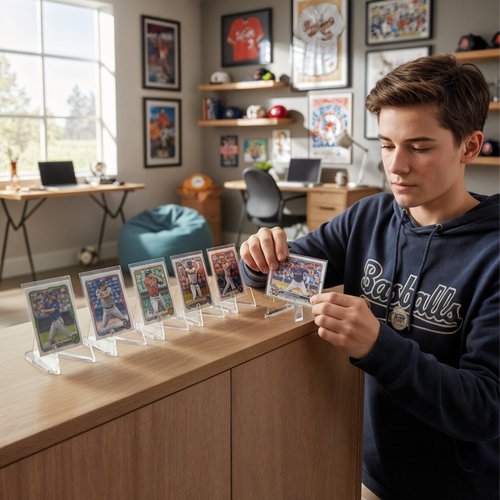 20 Pack Card Display Stand, Acrylic Easel Card Display, Sports Card Holder Stand, Graded Psa Card Display, Trading Baseball Card Stand, Card Holder Display, Tarot Coin Sports Card Stand (2.1Inch)