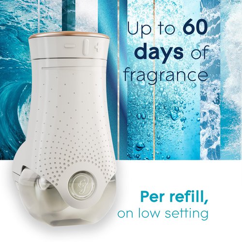 Glade PlugIns Refills Air Freshener, Scented and Essential Oils for Home and Bathroom, Aqua Waves, 1.34 Fl Oz, 2 Count