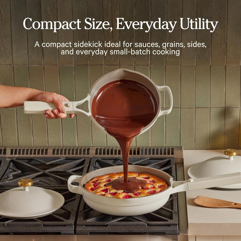 Our Place Mini Perfect Pot - 2.5 Qt Ceramic Cookware with Lid & Spatula | Patented 8-in-1, PFAS-Free, Induction & Oven-Safe up to 450°F