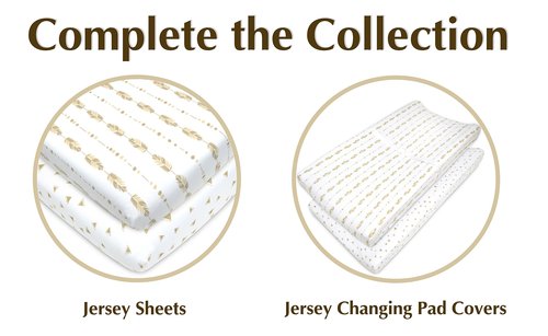 American Baby Company 100% Natural Cotton Value Jersey Knit Fitted Portable/Mini-Crib Sheet, Ecru, Soft Breathable, for Boys and Girls, Pack of 2