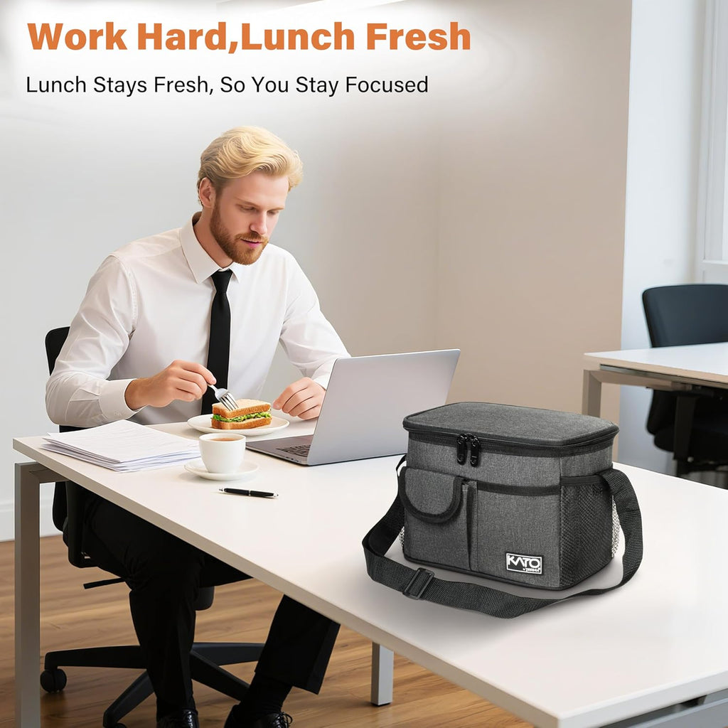 Tirrinia Insulated Lunch Bag - Leakproof Soft Cooler for Work, School & Picnics | Charcoal Color