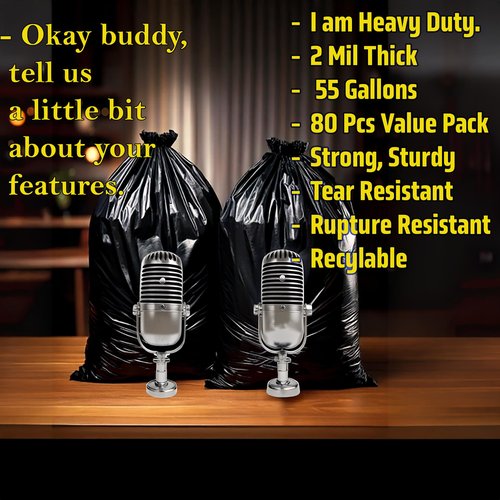 80 Count | Contractor Garbage Bags | 55 Gallon Contractor Bags Heavy Duty | 2 Mil | Heavy Duty Contractor Bags | Contractor Trash Bags | Heavy Duty Trash Bags