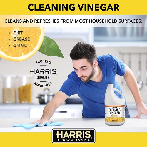 Harris Multi-Purpose Vinegar Household Surface Cleaner, Orange Scent, 128oz, Easy Pour Funnel Included